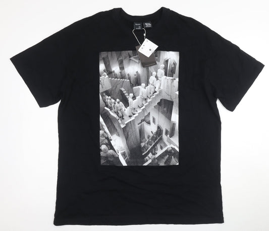 Mens UK Size M Bershka Black  T-Shirt