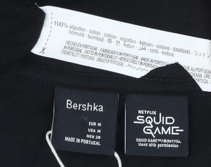 Mens UK Size M Bershka Black  T-Shirt