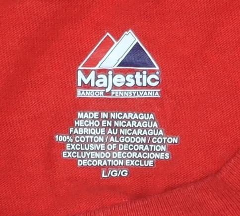 Majestic Men's Red Sports Graphic T-Shirt L