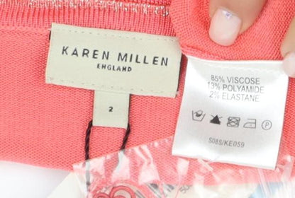 Karen Millen Pink Women's Shrug Jumper Size 2 with Flutter Sleeve