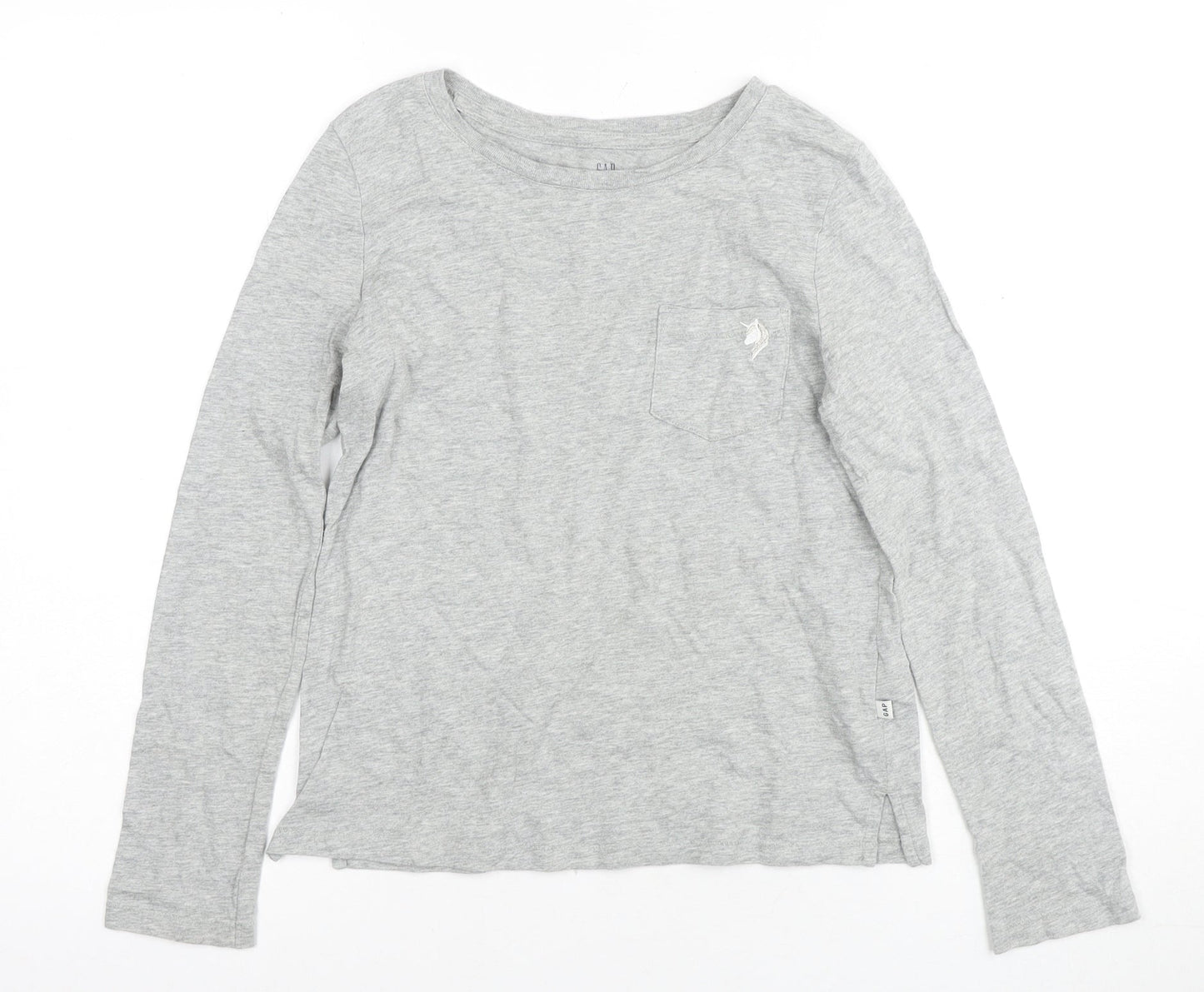 Gap Boys Grey Long Sleeve T-Shirt Size 10-11 Years