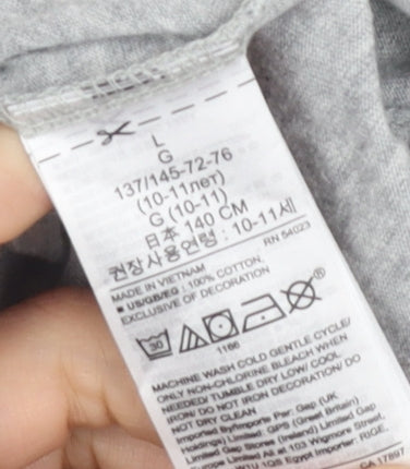Gap Boys Grey Long Sleeve T-Shirt Size 10-11 Years