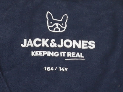 Jack & Jones Boys Blue Graphic T-Shirt 14 Years Regular Fit