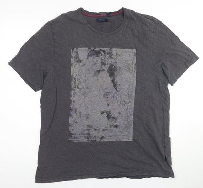 Ted Baker Men's Grey Graphic T-Shirt L