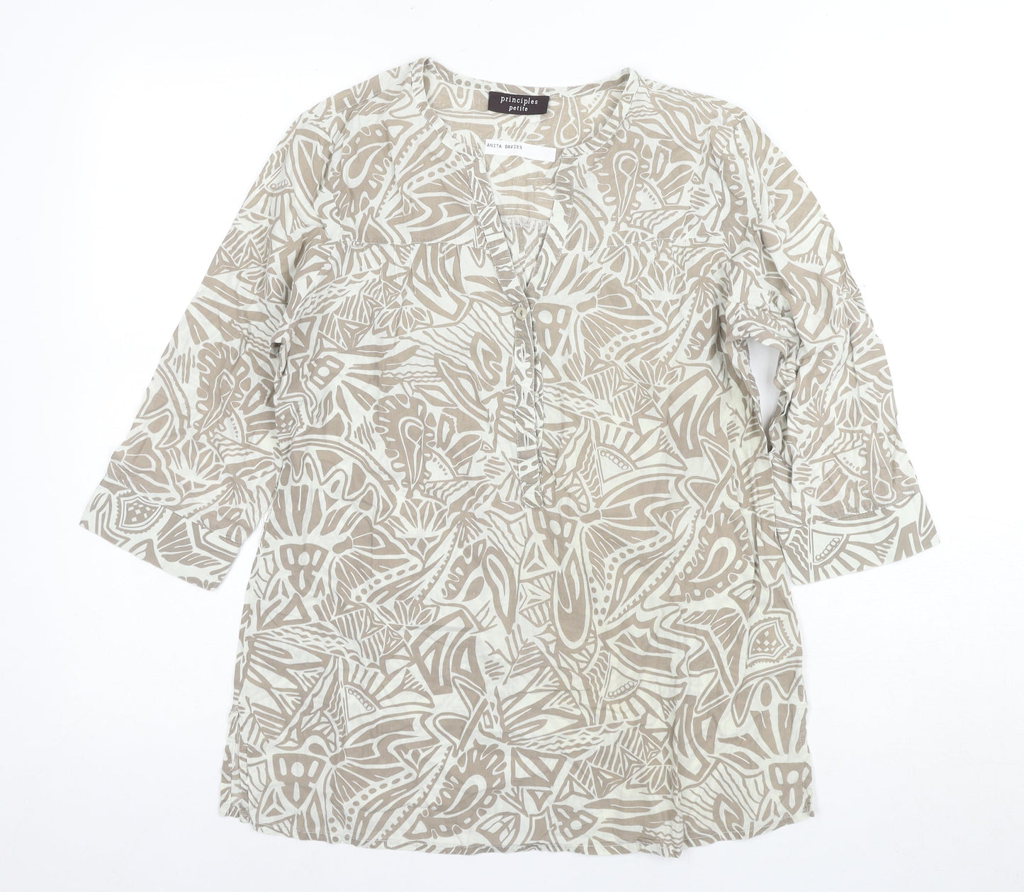 Womens UK Size 14 Principles Beige Basic Tunic