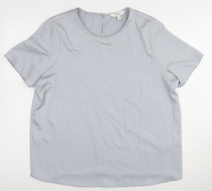 Marks and Spencer Women's Grey Blouse, Size 14, Round Neck