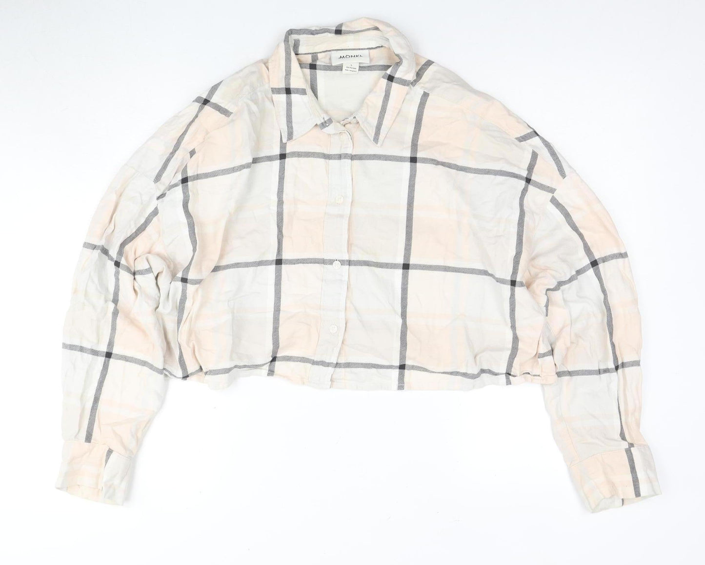 Womens UK Size L Monki Multicoloured Cropped Button-Up