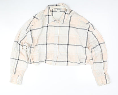 Womens UK Size L Monki Multicoloured Cropped Button-Up