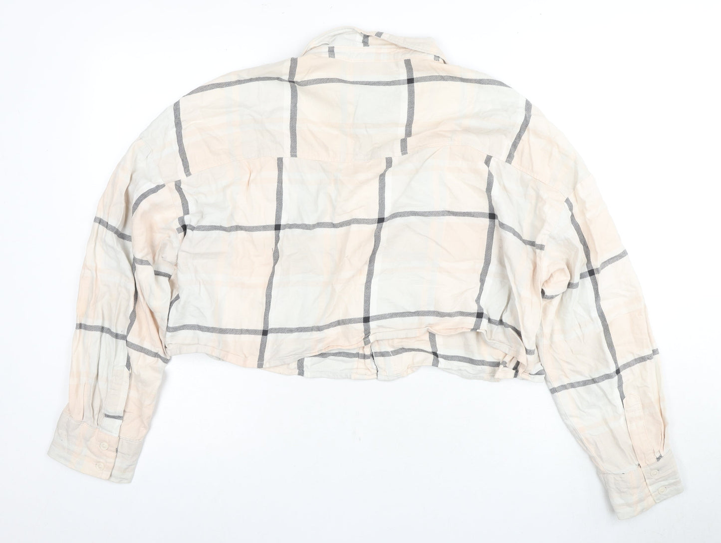 Womens UK Size L Monki Multicoloured Cropped Button-Up