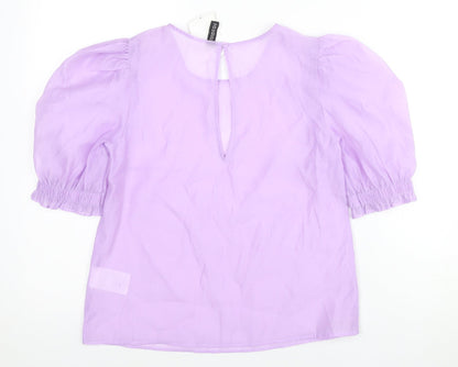 Womens UK Size 4 H&M Purple Basic Blouse