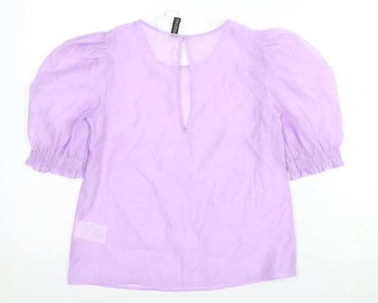 Womens UK Size 4 H&M Purple Basic Blouse