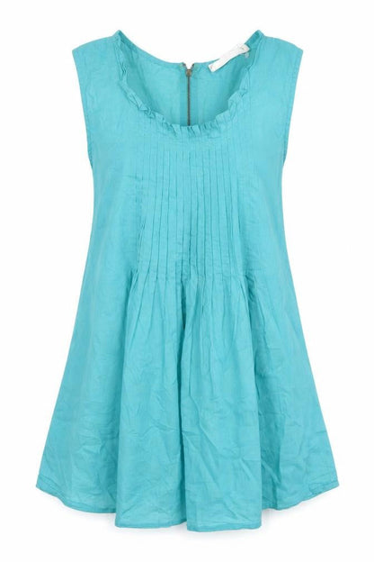 Womens UK Size 8 Oasis Blue Tunic Blouse