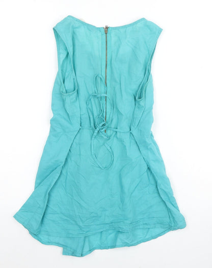 Womens UK Size 8 Oasis Blue Tunic Blouse