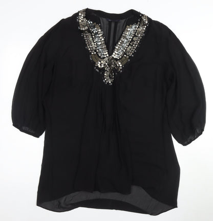 Womens UK Size XL M&S Collection Black Basic Blouse
