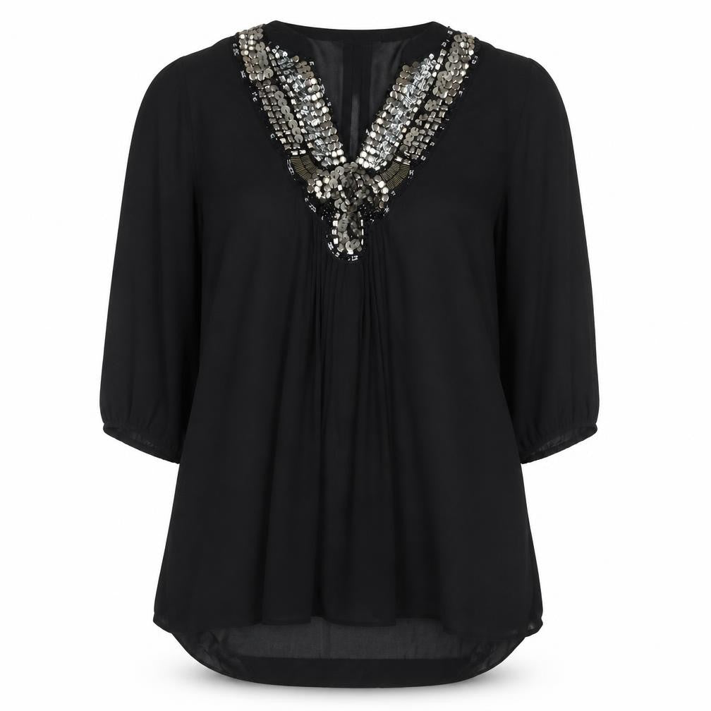 Womens UK Size XL M&S Collection Black Basic Blouse