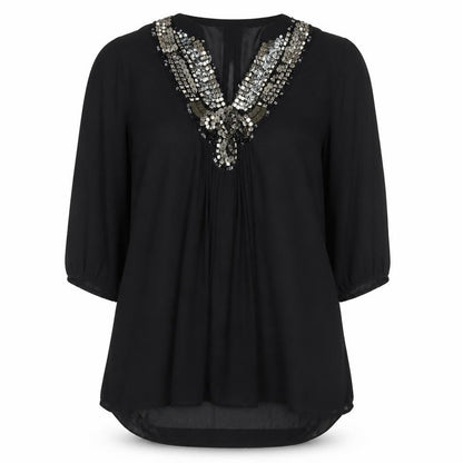 Womens UK Size XL M&S Collection Black Basic Blouse