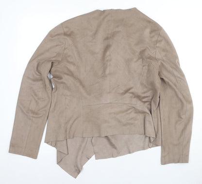 Womens UK Size L Zara Beige Basic Jacket