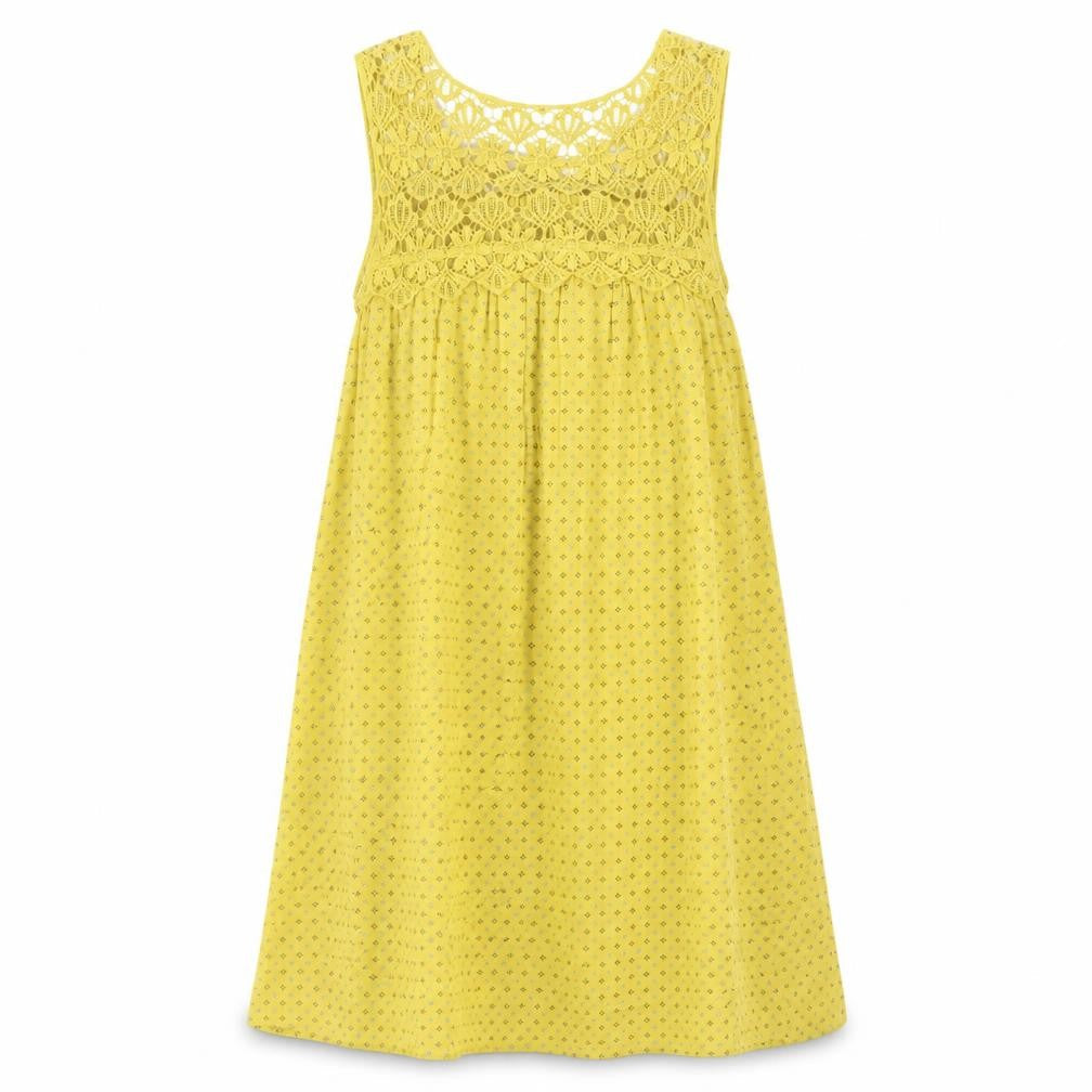 Roman Women's Yellow Crochet Casual Dress, Size 10