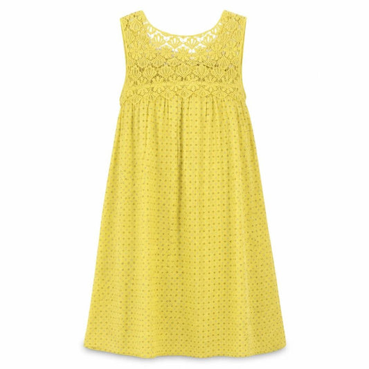 Roman Women's Yellow Crochet Casual Dress, Size 10