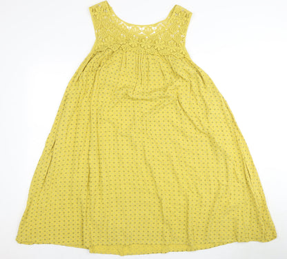Roman Women's Yellow Crochet Casual Dress, Size 10