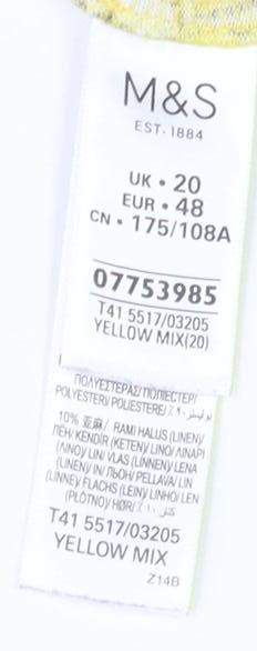 Womens UK Size 18 Marks and Spencer Yellow  Blouse