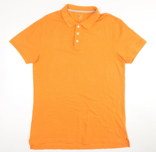 Gap Men's Orange Slim Fit Polo Shirt L