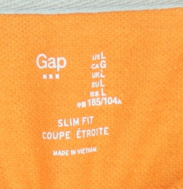 Gap Men's Orange Slim Fit Polo Shirt L