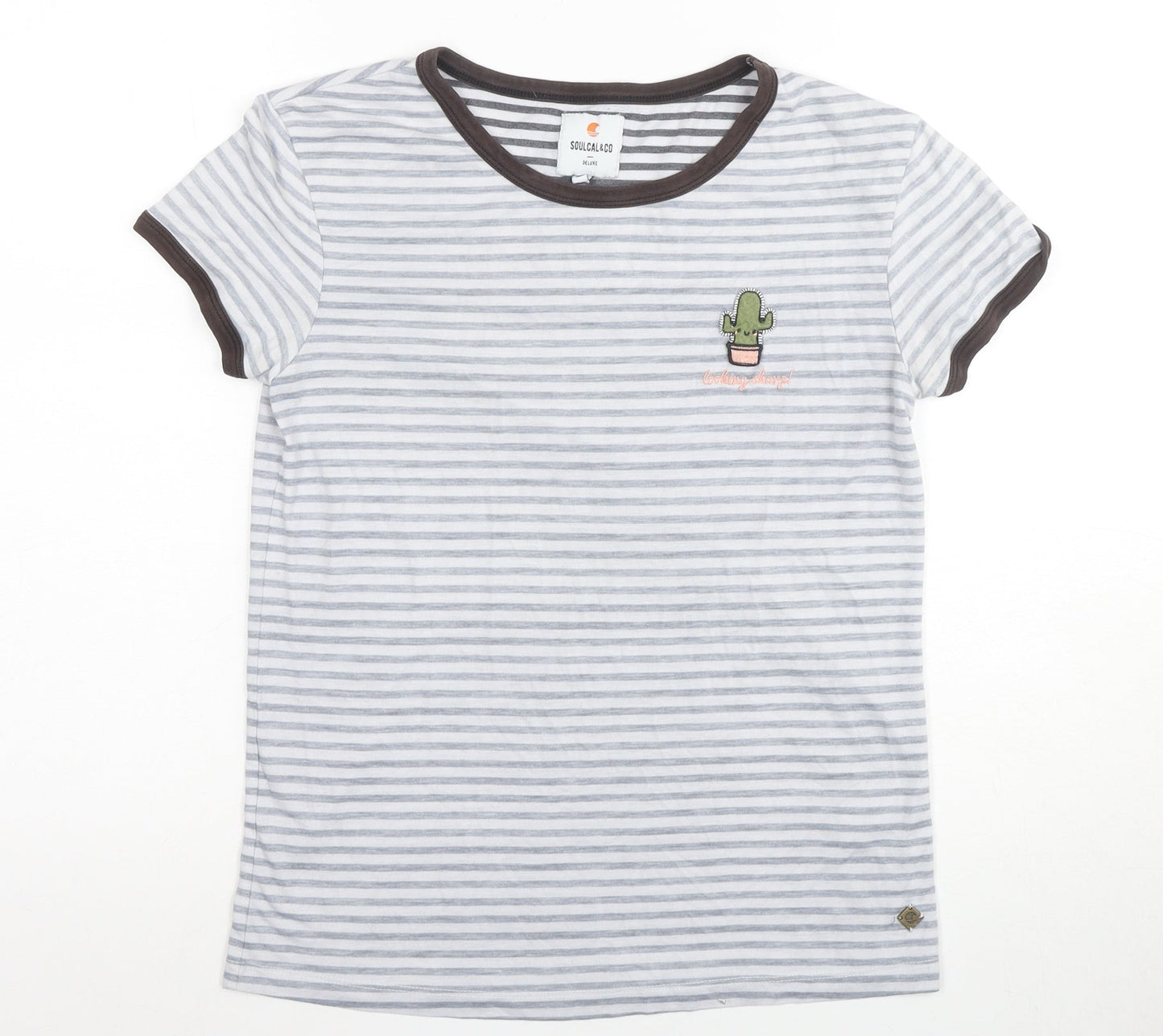 Soul Cal & Co Women’s XS Grey Striped Ringer T-Shirt