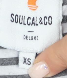 Soul Cal & Co Women’s XS Grey Striped Ringer T-Shirt