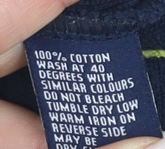 Tyrwhitt Men's Black Striped Polo Shirt Size L