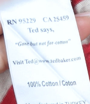 Ted Baker Men's Red Striped Polo Shirt Size 4