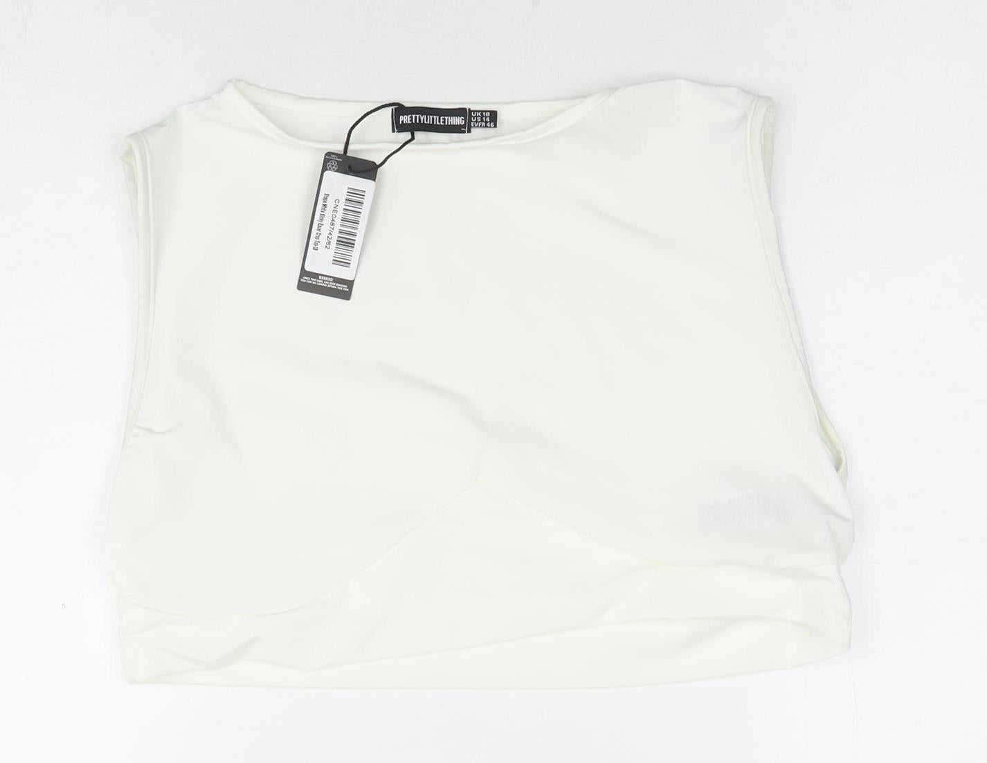Womens UK Size 18 PRETTYLITTLETHING White Basic Blouse
