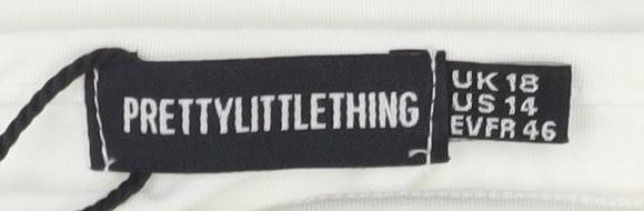 Womens UK Size 18 PRETTYLITTLETHING White Basic Blouse