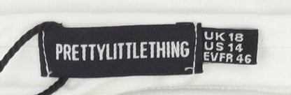 Womens UK Size 18 PRETTYLITTLETHING White Basic Blouse