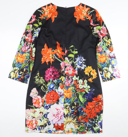 Boohoo Women's Multicoloured Floral Bodycon Dress UK 10