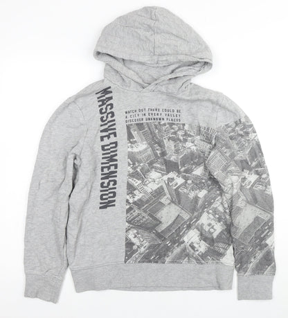 Tom Tailor Boys Grey Graphic Print Pullover Hoodie - 12 Years