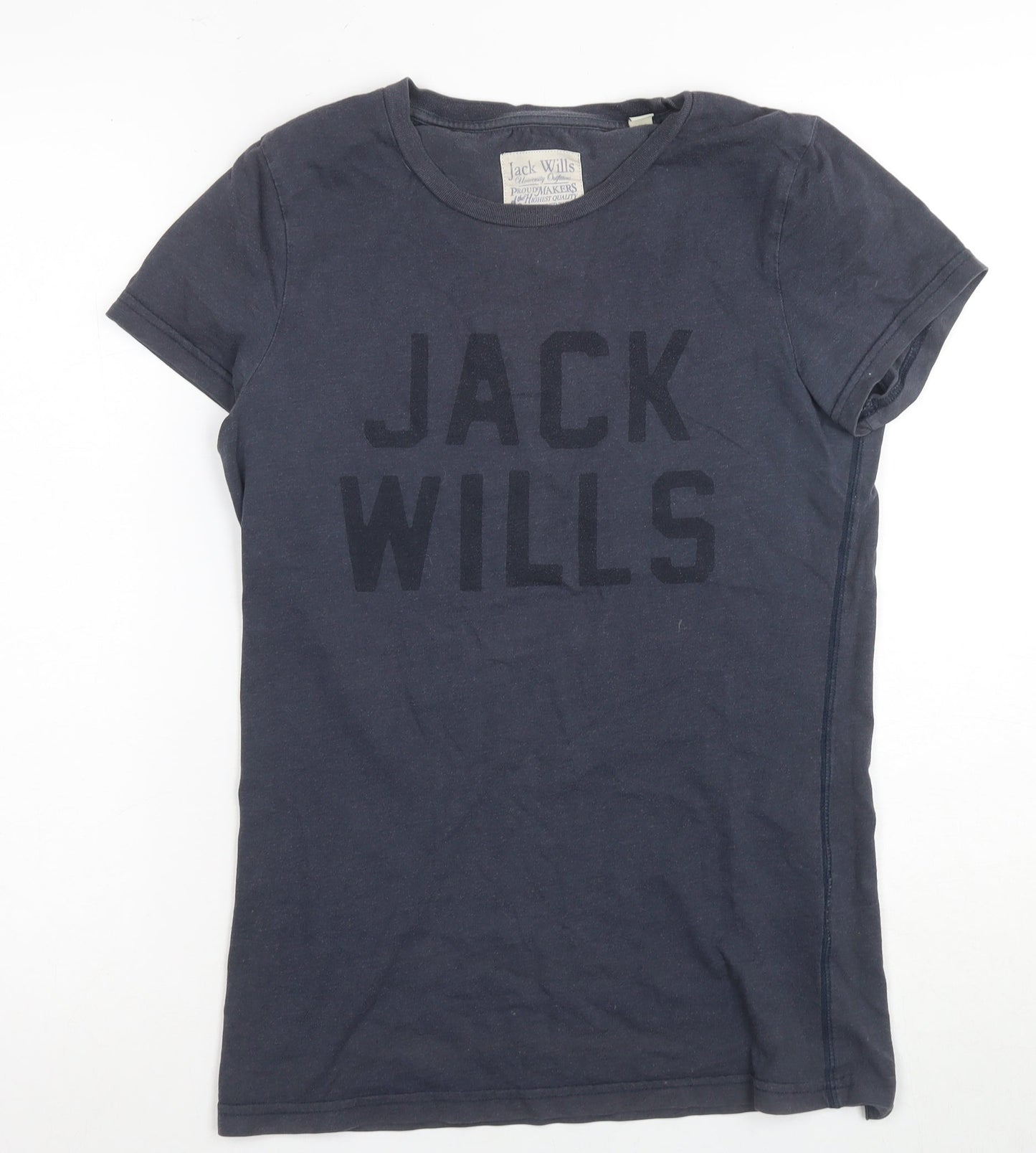 Jack Wills Women's Grey Basic T-Shirt Size 10