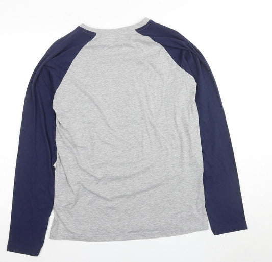 Threadbare Men's Grey Blue Christmas T-Shirt M