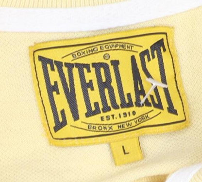 Everlast Men's Yellow Polo Shirt - Large, Short Sleeve