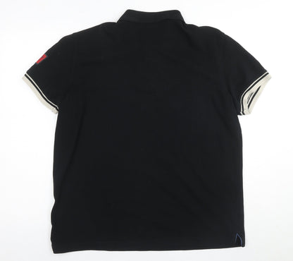 Bendorff Men's Black with Detailing Cotton Navigator Polo Shirt Size 2XL