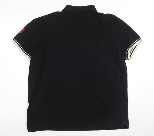 Bendorff Men's Black with Detailing Cotton Navigator Polo Shirt Size 2XL