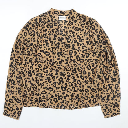 VERO MODA Women's Beige Leopard Print Blouse S