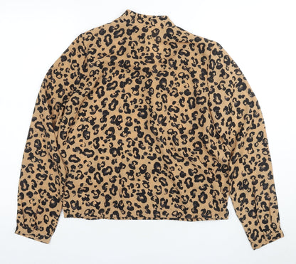 VERO MODA Women's Beige Leopard Print Blouse S