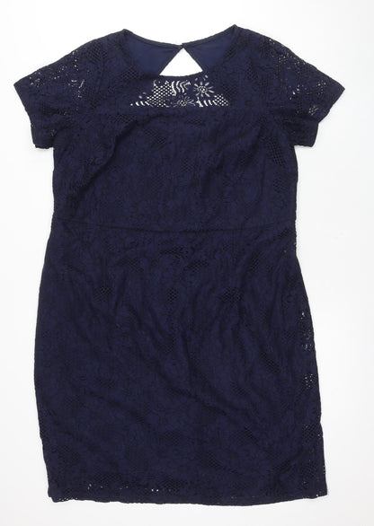 Dorothy Perkins Blue Lace Sheath Dress Size 20