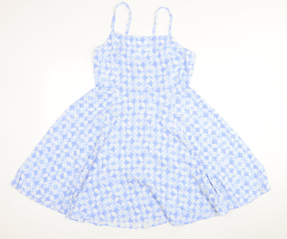 GAP Women's Blue Fit & Flare Dress, Size S, Summer Casual