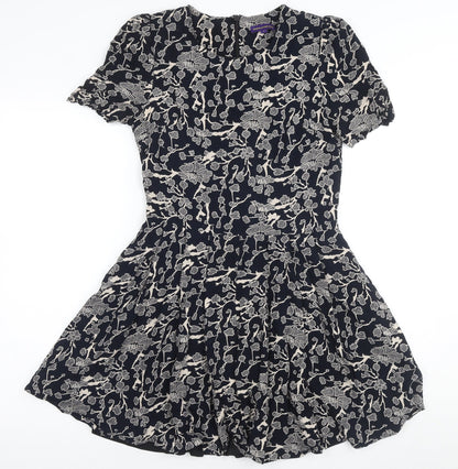 Vaudeville & Burlesque Women's Black Floral Dress S