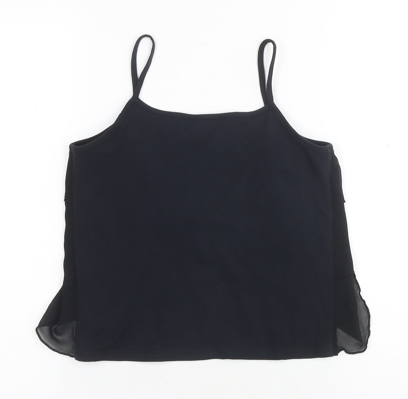 Next Girls Black Camisole Tank Top, Studded Accents, Size 12
