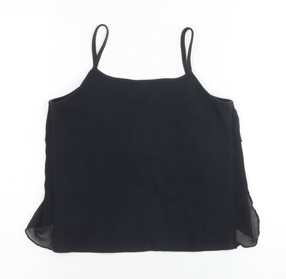 Next Girls Black Camisole Tank Top, Studded Accents, Size 12