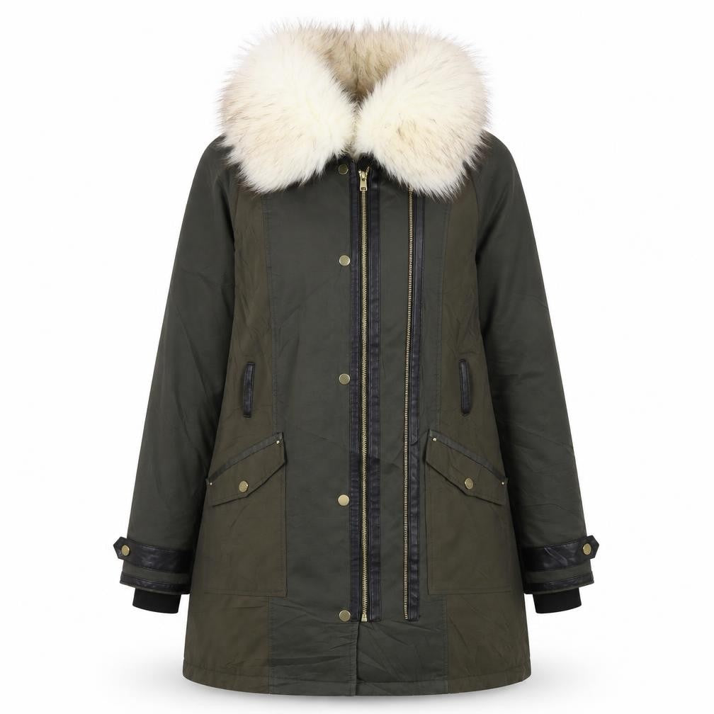 Womens UK Size 12 River Island Green Parka Coat