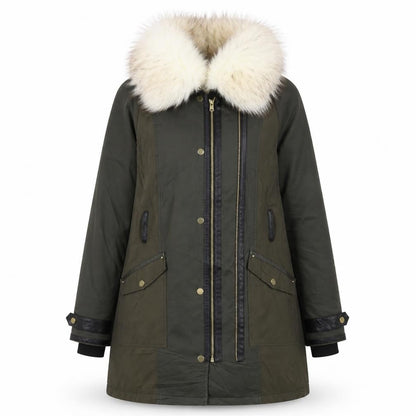 Womens UK Size 12 River Island Green Parka Coat